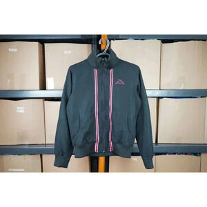 Black Track Jacket Kappa Women's M Black Pink #493